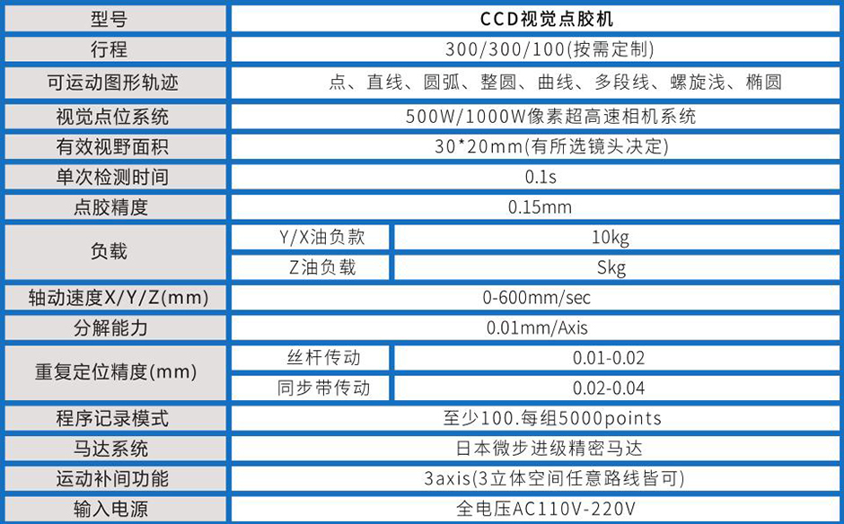 視覺噴射自動點膠機 參數